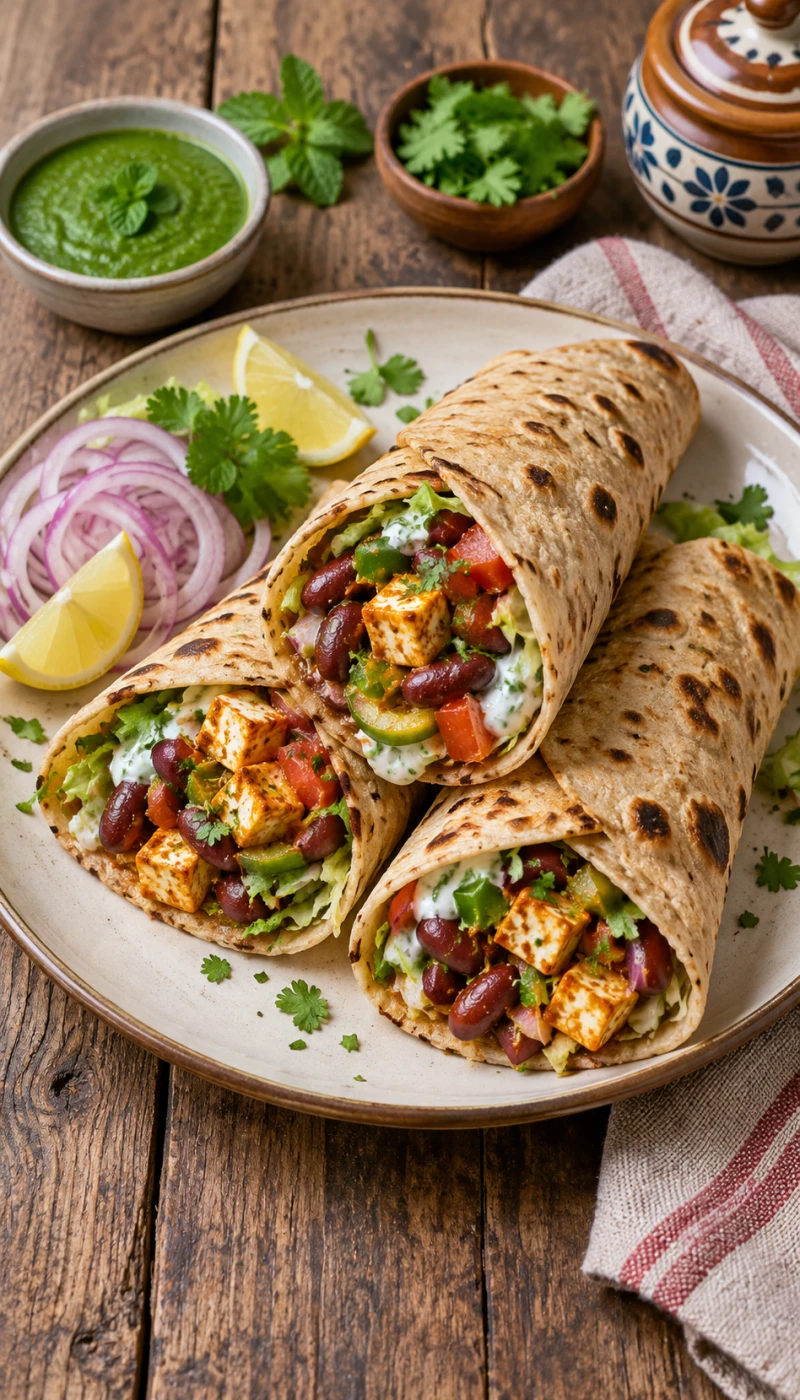 Rajma-Paneer Roti Wrap