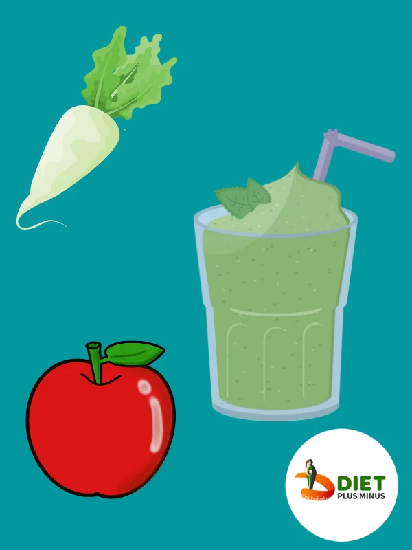 Radish leaves and apple green smoothie