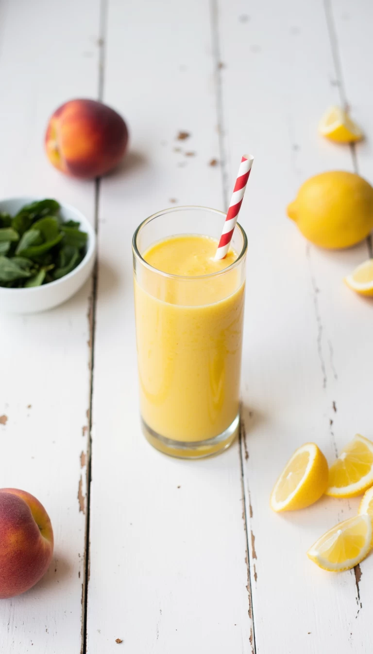 Amaranth and peach green smoothie