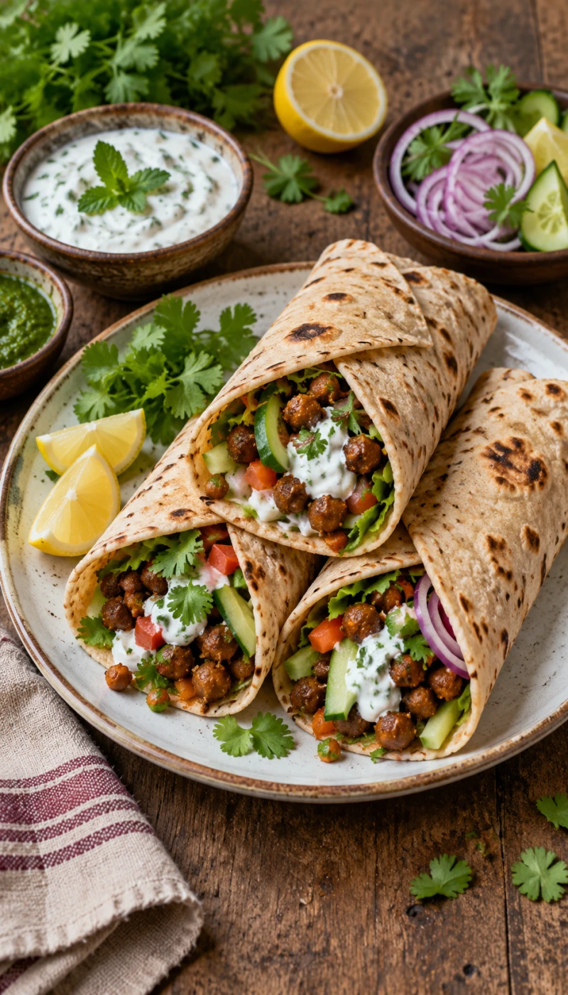 Kala Chana and Hung-Curd Roti Wrap