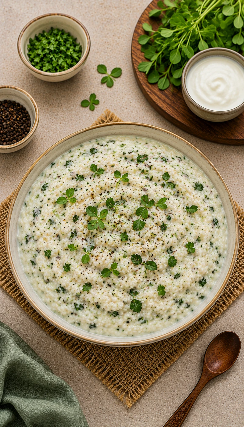 Methi and Black Pepper Curd Rice