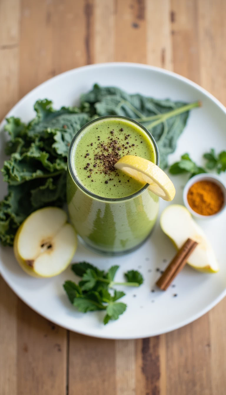 Kale and pear green smoothie
