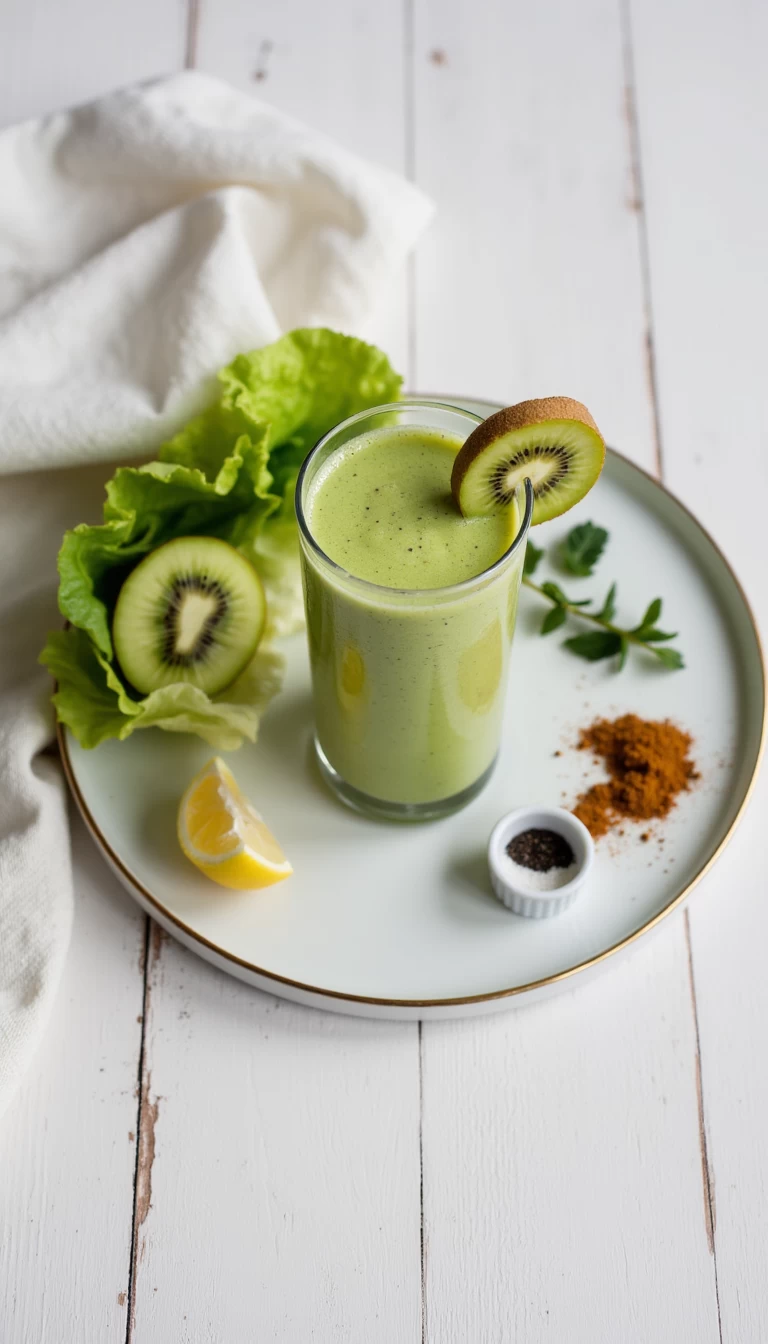 Lettuce and kiwi green smoothie