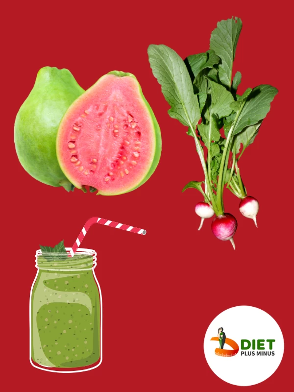Beetroot leaves and guava green smoothie