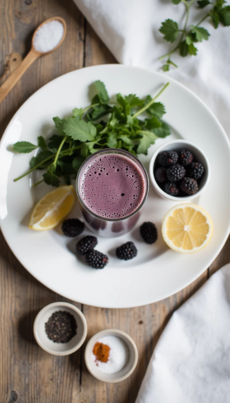 Blackberries and bathua green smoothie