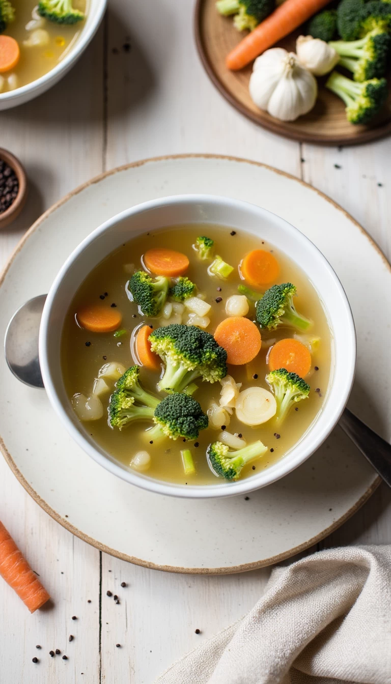 Clear Broccoli and Carrot Soup