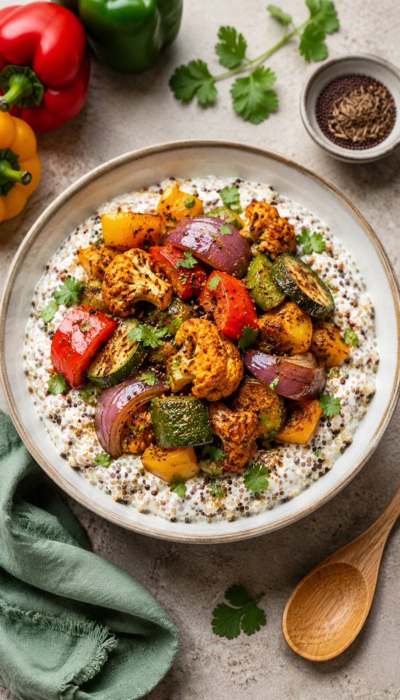 Tandoori Vegetable Quinoa Curd Bowl
