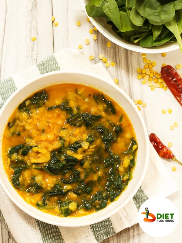 Masoor dal and palak khichdi