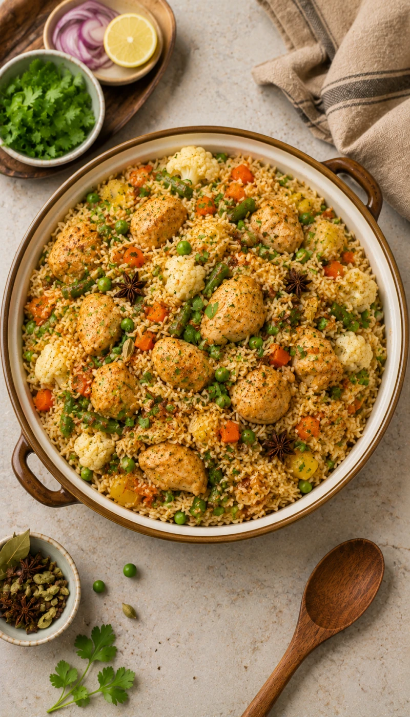 Chicken Veggie Pulao Style Meal