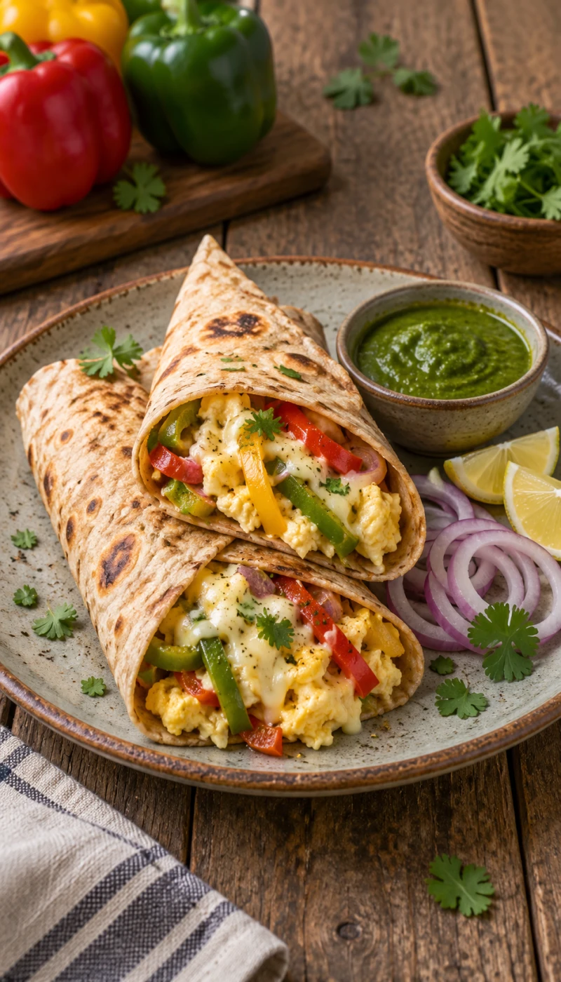 Egg-Cheese Capsicum Wrap