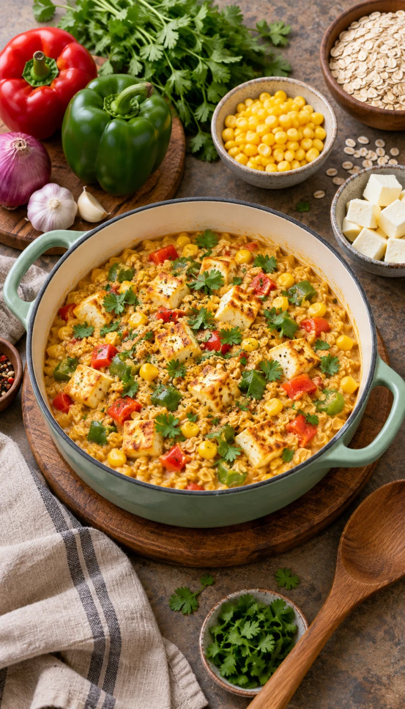 Sweet Corn and Capsicum Paneer Oats