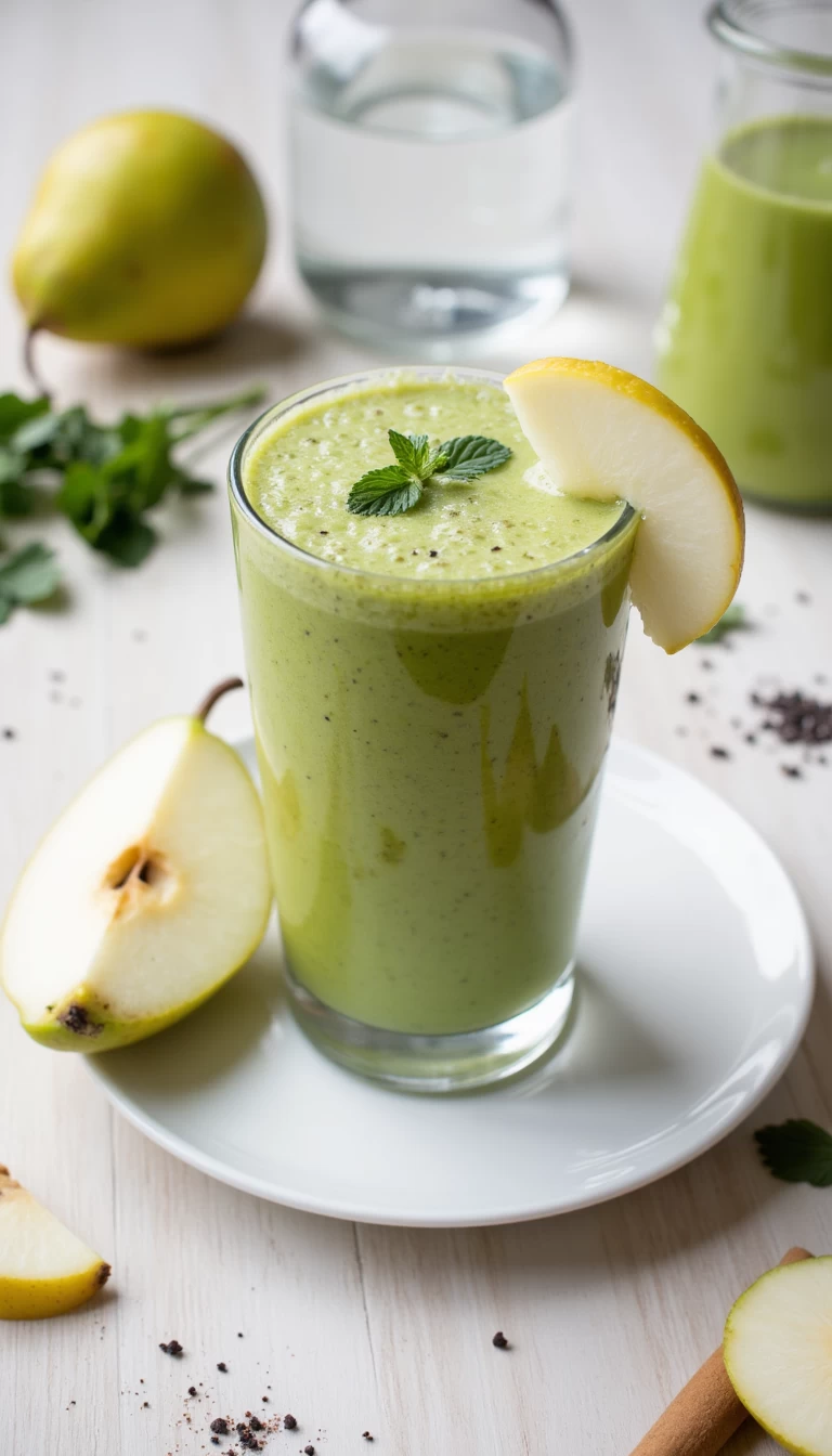 Pear and bathua green smoothie
