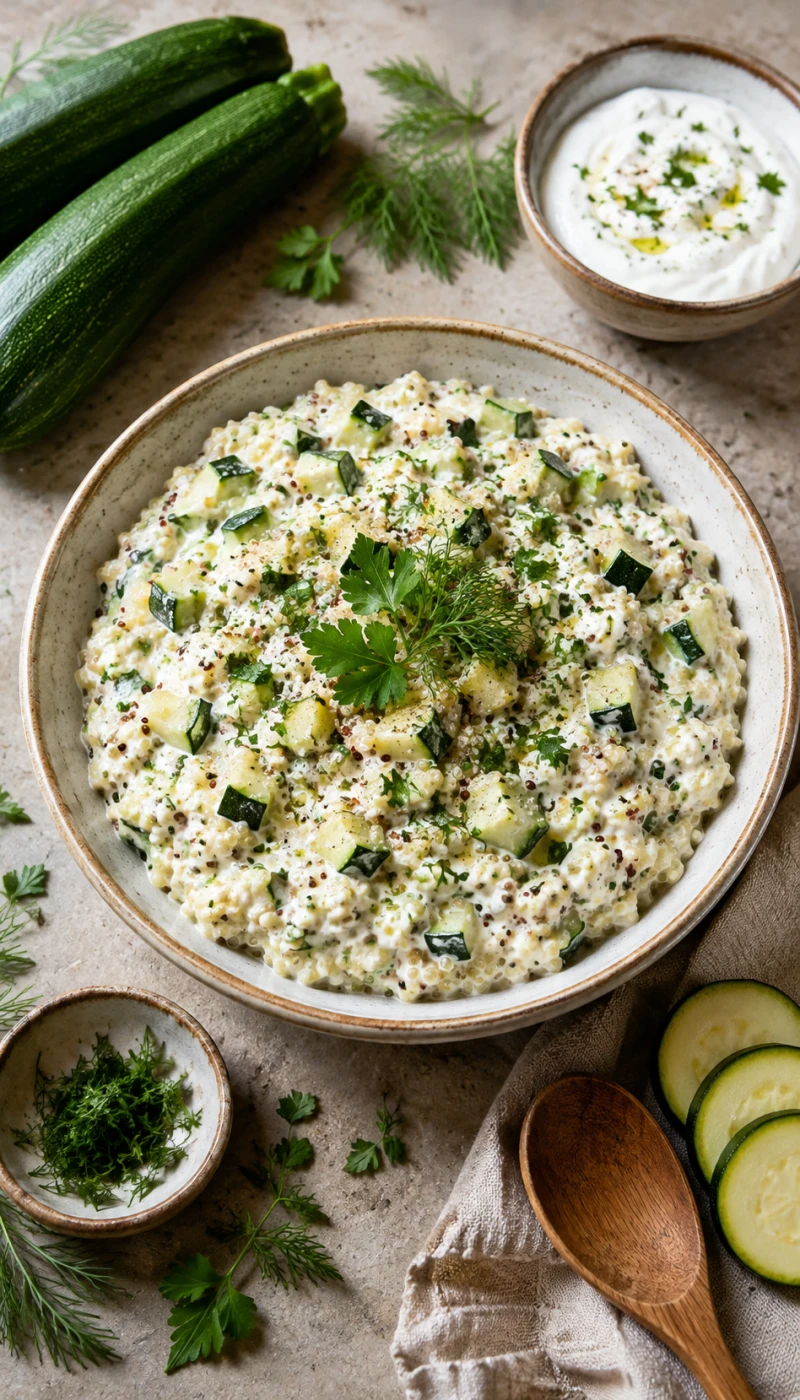 Zucchini and Herb Quinoa Curd Bowl