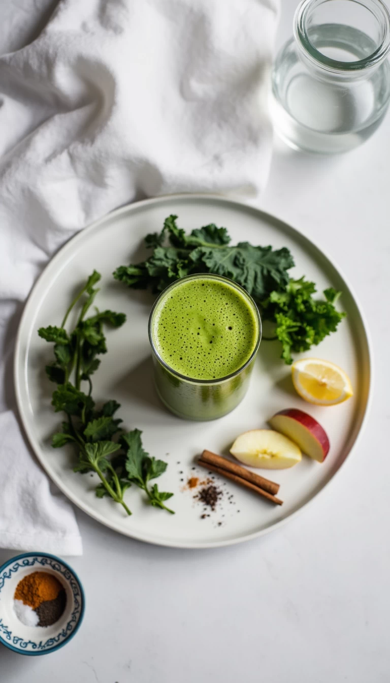 Kale and apple green smoothie