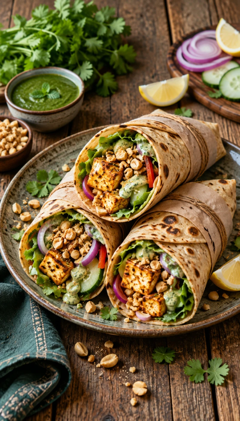 Paneer-Peanut Crunch Wrap