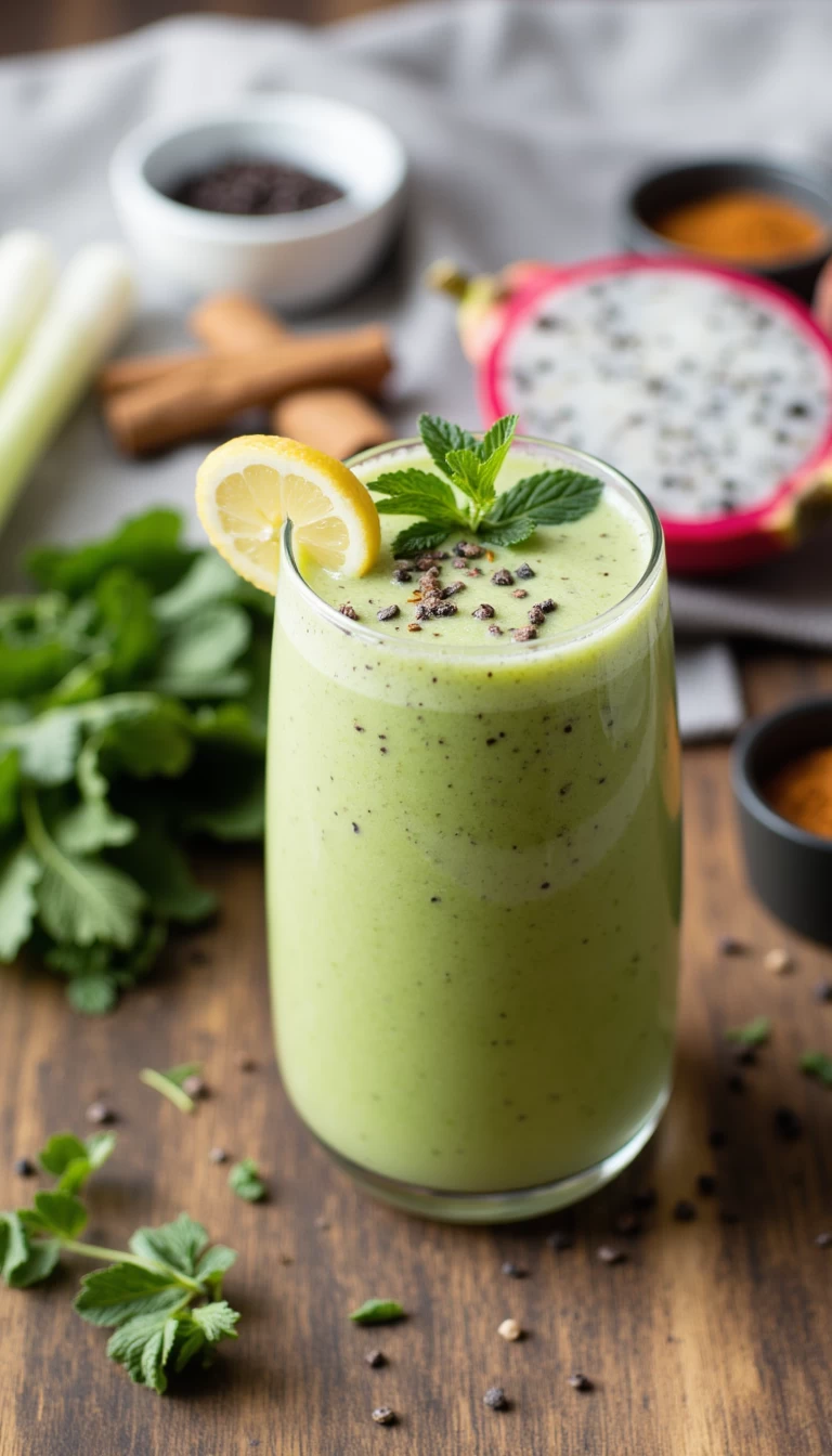 Bokchoy and dragon fruit green smoothie
