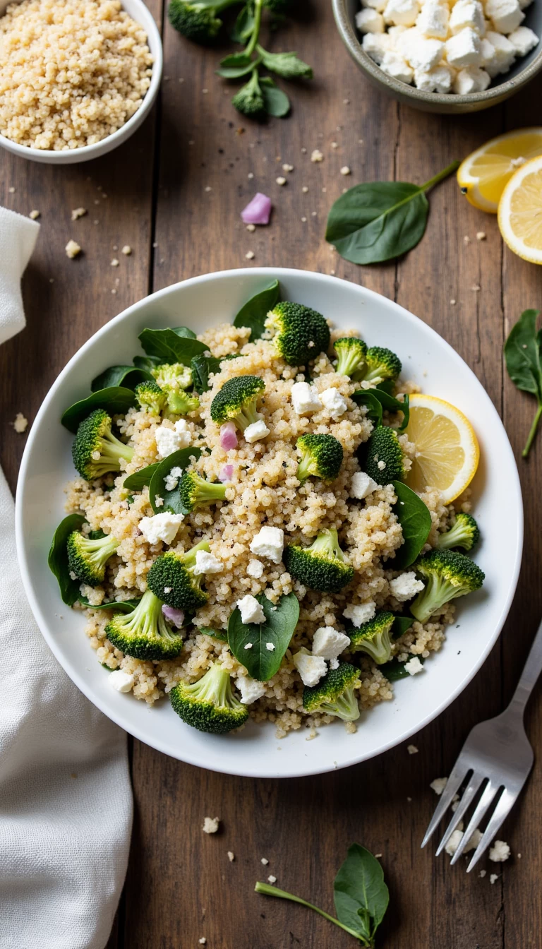 Roasted Quinoa Broccoli Salad