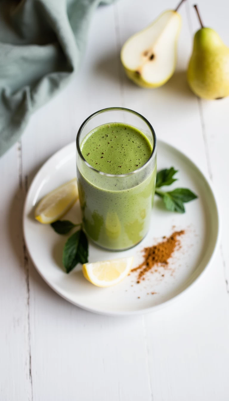 Hemp and pear green smoothie