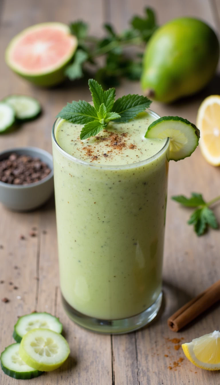 Cucumber and guava green smoothie