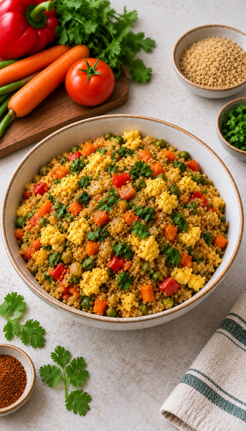 Vegetable Masala Egg Dalia