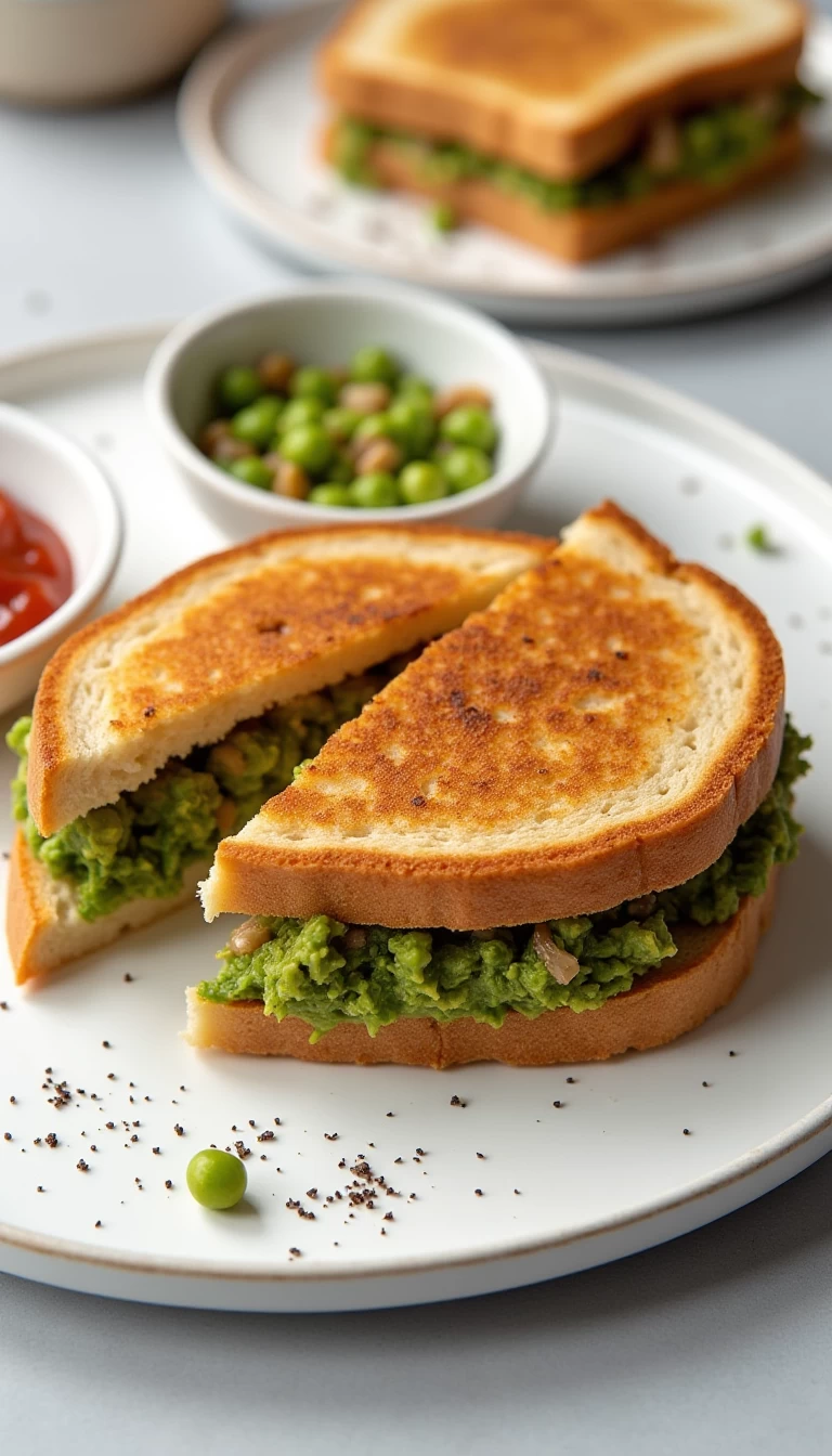 Masala Matar Sandwich