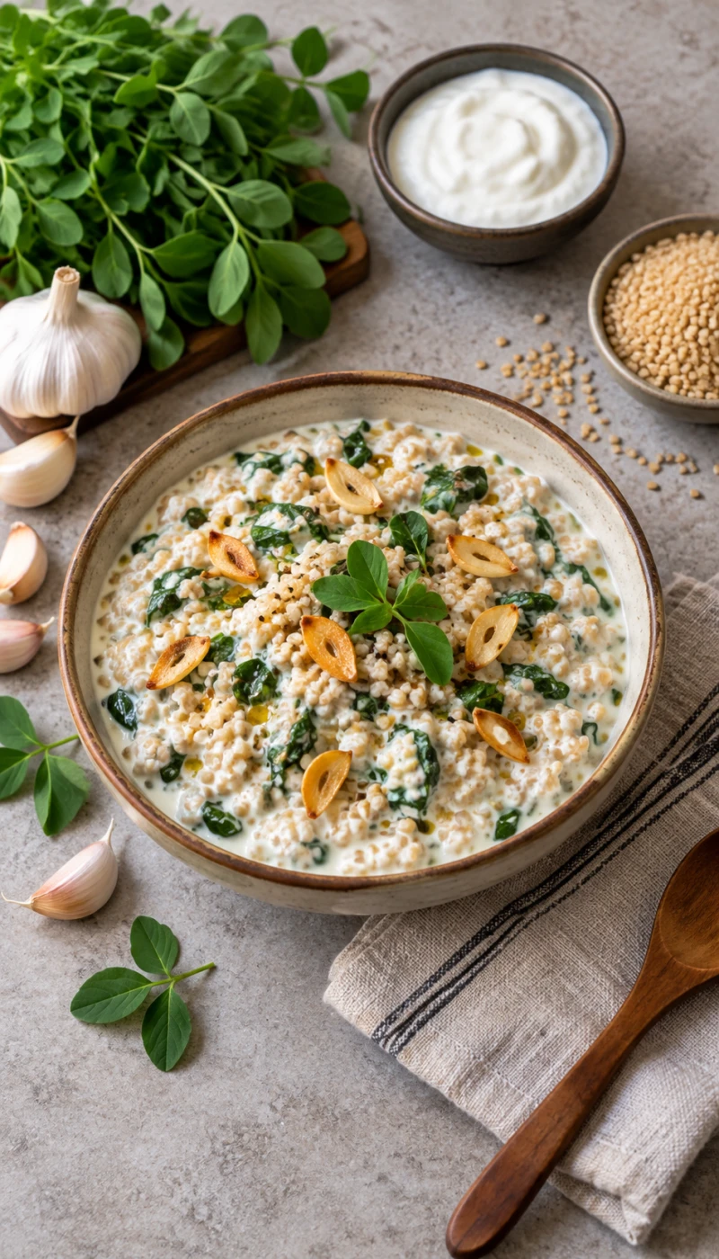 Methi and Garlic Dalia Curd Bowl