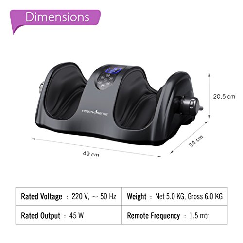 HealthSense Heal-Touch LM 310 Foot Massager Machine for Home Pain Relief with Feet Vibration Massage, Infrared Heating, Touchscreen LED Panel, Wireless Remote & 1 Year Warranty · Diet Plus Minus